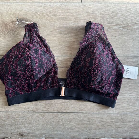 Pure Beauty by Rene Rofe Black and Pink Bra Size 1X - Picture 2 of 4